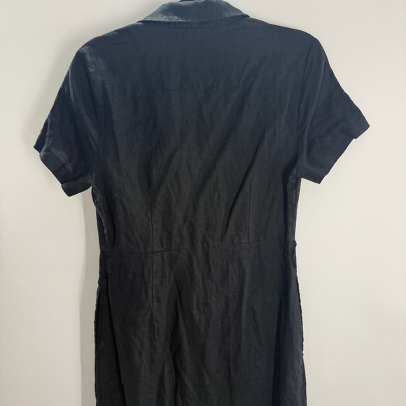 Quince 100% European Linen Black Button Front Dress - Picture 8 of 10
